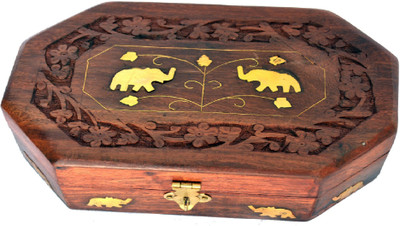 

Woodino Brownish Medium 7x5 Inch Makeup And Jewellery Vanity Box(Brown)