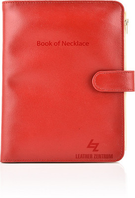 

Leather Zentrum Book Of Necklace-Red Jewellery Vanity Box(Red)