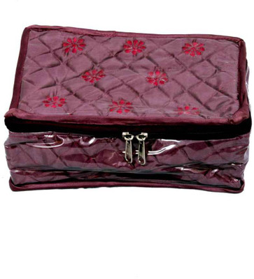 

Kuber Industries Locker Jewllery Kit Maroon In Quilted Satin Five Flaps Makeup Vanity Box(Maroon)