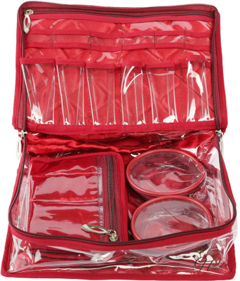 

Speak Homes Diamond Kit Makeup, Rings, Necklaces, Jewellery, Bangles Vanity Box(Red, Maroon)