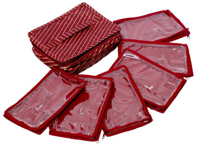 

Kuber Industries Kit in Heavy Quilted Silk Material Make Up Vanity Box(Maroon)
