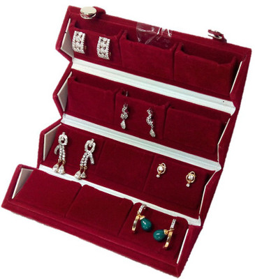 

Atorakushon Earring Folder Jewelry Storage Vanity Box(Maroon)