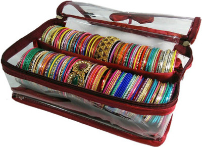 

Addyz 2 Rods Bangles Jewellery Vanity Box(Maroon)