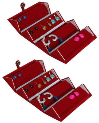 

Aadhya Combo of Ear Ring box Pack of 2 keep delicate jewellery safe Vanity Box(Maroon)