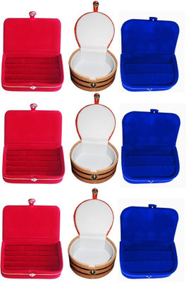 

Abhinidi Set of 9 velvet case Ring and Earring storage travelling Folder Jewellery Vanity Box(Multicolor)