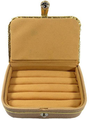 

Addyz Ring storage case Jewelry Vanity Box(Gold, Beige)