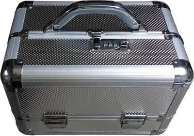 

Bonanza Multi tray cosmetic & Makeup box Vanity Box(Silver)