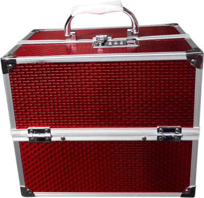 

Bonanza Cosmetic Jewellery Vanity Box(Red, Silver)