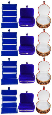 

Abhinidi Combo of 12 velvet case Ring and Earring storage travelling Folder Jewellery Vanity Box(Multicolor)