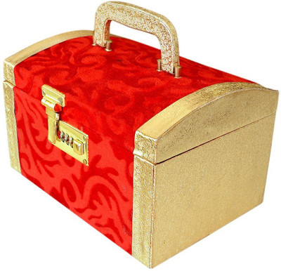

Pride Star Palki to store cosmetics Vanity Box(Red, golden)