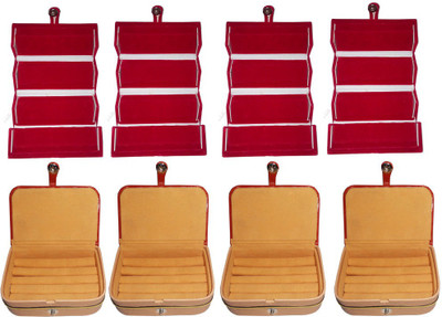 

Abhinidi Set of 8 velvet case Ring and Jewelry storage travelling Folder Jewellery Vanity Box(Multicolor)