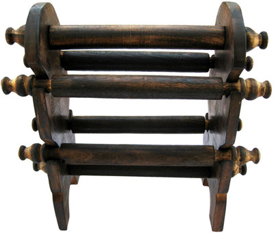 

Craftatoz multi purpose wooden standing 6 rod bangle holder,bangle stand bangle stand Vanity Box(Brown)