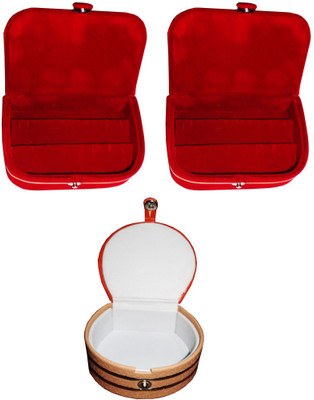 

Abhinidi Combo of 3 velvet case Ring and Earring storage travelling Folder Jewellery Vanity Box(Multicolor)