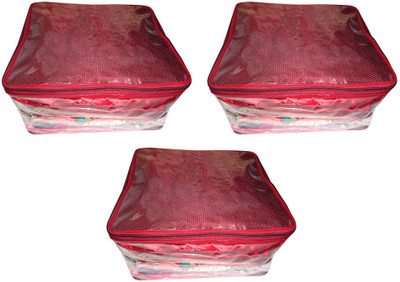 

Atorakushon 3pc Saree Salwar Suit Dress Protection Cover Garment Pouch Organiser Box Bag Storage Case Vanity Box(Maroon)