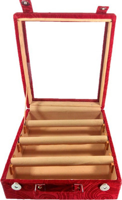

Addyz Jewelry Bangle Box Transparency-3 Rods Jewelry Storage Vanity Box(Maroon)