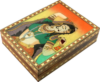 

R S Jewels Wooden Gemstone Painting Handmade Jewellery Vanity Box(Multicolor)