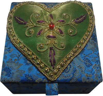 

Avinash Handicrafts 10x10 cm Blue (heart design) Makeup, Jewellery, Decorative Vanity Box(Blue)