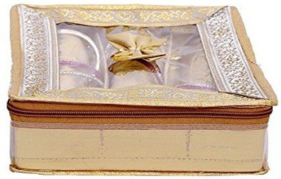 

Kuber Industries 3 Rod Brocade Bangle box (9 cm x 24 cm x 27 cm, 3 Rods, Golden) Make Up Vanity Box(Golden)