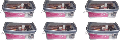 

Addyz Pack of Six Cosmetic Bag Organizer Makeup Storage Jewellery Vanity Box(Transparent)