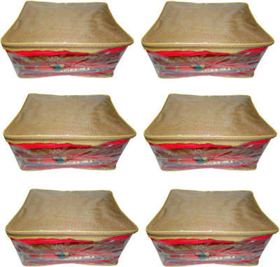 Atorakushon 6pc Saree Salwar Suit Dress Protection Cover Garment Pouch Organiser Box Bag Storage Case Vanity Box(Golden) available at flipkart for Rs.4499