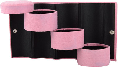 

Pankhudi 3 Multi-Tier Circle Compartments Jewellery Box Vanity Box(Baby Pink)
