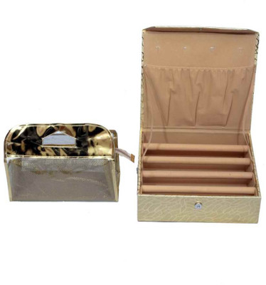 

Kuber Industries Bangle four rod & Vanity Jewellery Vanity Box(Golden)
