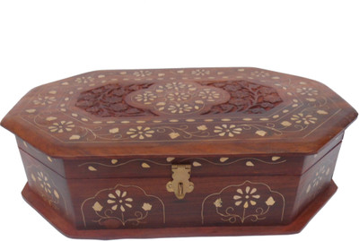 

Handicraft SHEESHAM WOOD MADE WELL CARVED JEWELLERY Vanity Box(Brown)
