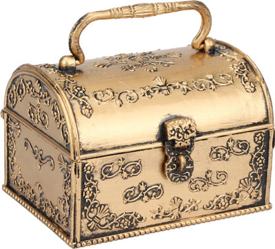 Tuelip Antique Junior Pitara Jewellery & MakeUp Vanity Box(Gold)