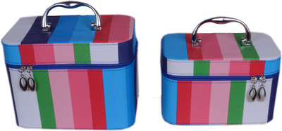 

Styler Pattern Design Multicolor Set Of 2 Makeup Vanity Box(Multicolor)