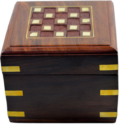 

Craftuno Craftuno Handcrafted Wooden Jewellery Box Decorative Vanity Box(Brown)