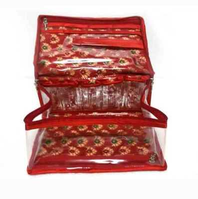 

K&P Large Designer Semi-Transparent Makeup and Jewellery Vanity Box(Multicolor)