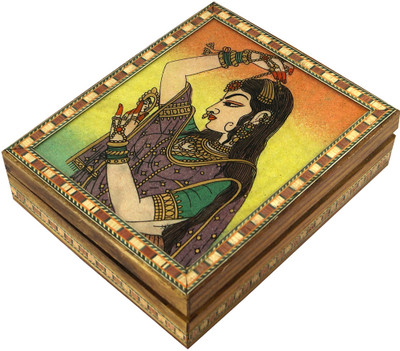 

R S Jewels Wooden Gemstone Painting Handmade Jewellery Vanity Box(Multicolor)
