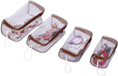 

Kuber Industries Travelling Kit, Make Up kit Set of 4 Pcs Jewellery Vanity Box(Maroon)