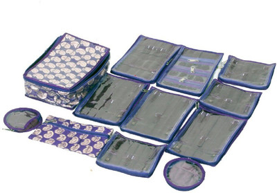 

Kuber Industries Locker Jewellery Kit With 12 Pouches (Brocade Material) Wedding Collection Gift Makeup and Jewellery Vanity Box(Multicolor)