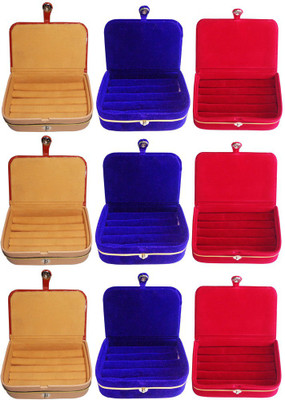 

Abhinidi Combo of 6 velvet case Ring and Earring storage travelling Folder Jewellery Vanity Box(Multicolor)