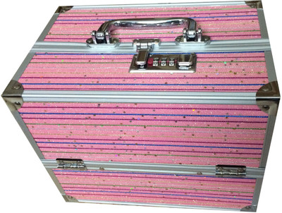 

Platinum Case with lock Makeup, Jewellery Vanity Box(Pink)
