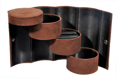 

Memu 3 Multi-Tier Circle Compartments Jewellery Box Vanity Box(Brown)