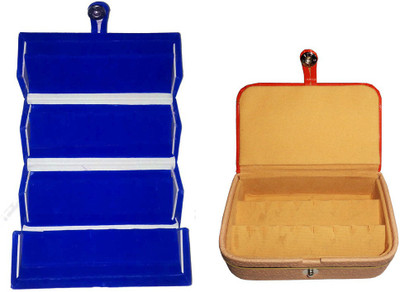 

Abhinidi Combo of 2 velvet case Ring and Earring storage travelling Folder Jewellery Vanity Box(Multicolor)