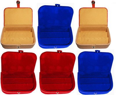 

Abhinidi Combo of 6 velvet case Ring and Earring storage travelling Folder Jewellery Vanity Box(Multicolor)