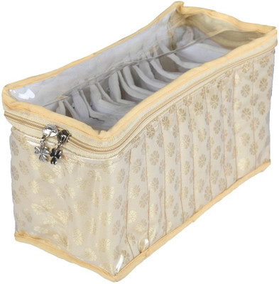 

SuiDhaga Jewellery Kit 10 Pockets Jewellery Box Vanity Box(Cream)