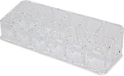 Divinext 12 Compartments Acrylic Cosmetic Organizer Makeup Vanity Box(White)