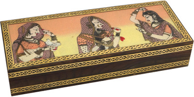 

R S Jewels Wooden Handicraft Gemstone Painting Jewellery Vanity Box(Multicolor)
