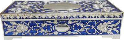 

The Divine Luxury Silver Plated Box Jewelry Vanity Box(Blue)