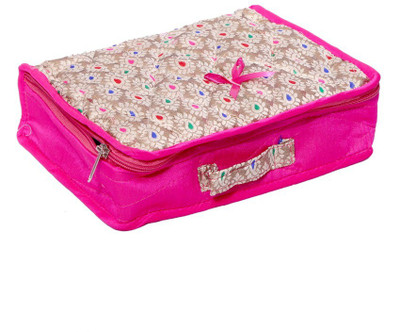 

Kuber Industries Kit with Bangle in heavy Quilted Material Make Up Vanity Box(Pink)