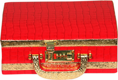 

Leather World Trendy Jewellery Vanity Box(Red)
