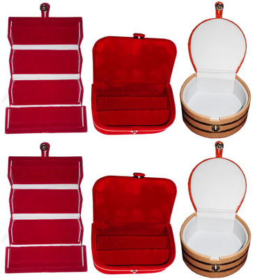 

Abhinidi Set of 6 velvet case Ring and Earring storage travelling Folder Jewellery Vanity Box(Multicolor)