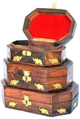 

La' Bonito Set of 3 Boxes Makeup Vanity Box(Brown)