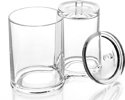 

Rajica 2 Compartment Cotton bud and swab Cosmetics Holder Makeup Vanity Box(Transparent)