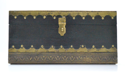 

Artlivo Metalic look Double Side Storage Bangle jewellery Vanity Box(Black, Gold)