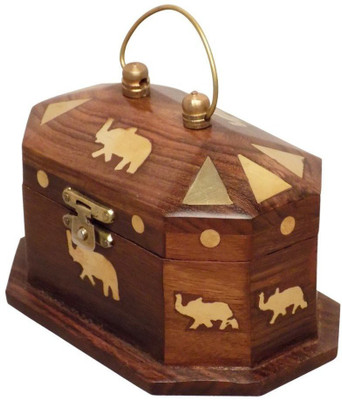 

Craftsman Wooden Beautiful Jewellery Box With Carving Perfect Gift for Anniversary, Wedding, Birthday Vanity Box(Brown)